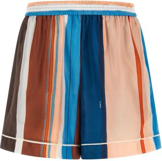 Fendi Gestreepte Zijde Korte Broek - Dames - Korte Broeken - Veelkleurig - 2XS - Korte Broeken