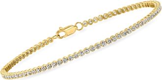 RS Pure by Ross-Simons Lab-Grown Diamond Tennis Bracelet in 14kt Yellow Gold