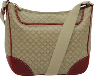 Celine Macadam Beige Canvas, Leather Shoulder Bag (Pre-Owned)