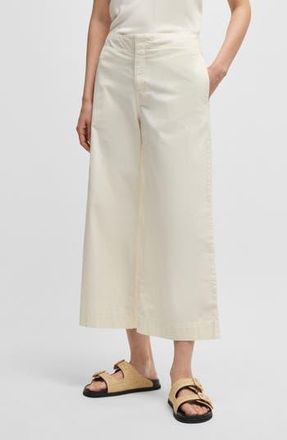 Boss Orange by Hugo Boss Tahiana High Waist Wide Leg Pants in Open White at Nordstrom Rack, Size 10