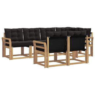 vidaXL Conjunto De Sof&aacute;s De Exterior Con Coj&iacute;n 7 Pcs Blanco Y Negro Vidaxl