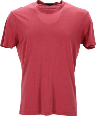 Tom Ford Round Neck T-shirt in Red Lyocell