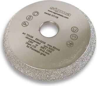 Sigma Mola diamantata vacuum Sigma 72v08s raggio 8 per Sigma jolly edge 37a1d 37a1pd