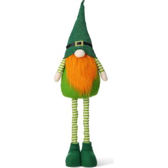 Glitzhome Fabric St. Patricks Gnome with Telescoped Legs in Green at Nordstrom, Size Medium