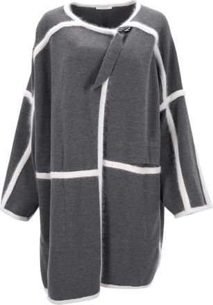 Chloé Pre-owned Womens Chloé Angora Blanket Coat in Gray Wool - Grey - Size X-Small