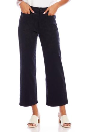 Karen Kane Lauren Patch Pocket Crop Wide Leg Pants in Navy at Nordstrom, Size 10P