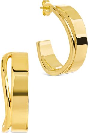 Sterling Forever Katia Wave Hoop Earrings in Gold at Nordstrom Rack