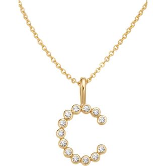 Made by Mary CZ Poppy Initial Necklace in Gold Vermeil Initial C at Nordstrom