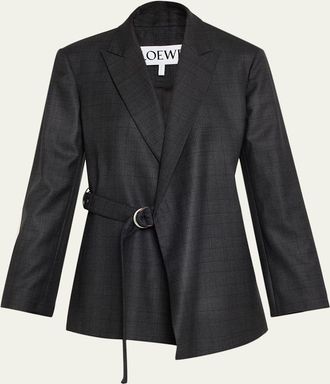 Loewe Plaid Draped Blazer
