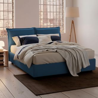 Talamo Italia Dmora - Cama Matrimonial Dcaprar, Cama Contenedor Con Revestimiento De Tela, 100% Made In Italy, Apertura Frontal, Adecuado Para Colch&oacute;n 160x190 Cm, A