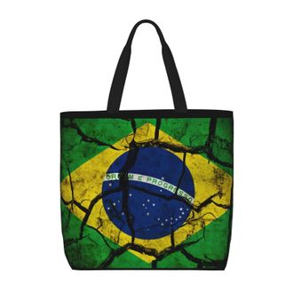 Generic Women Handbag Brazil Brazilian Flag Tote Bag Large Capacity Reusable Shopping Bags, For Wedding, Christmas, Birthday, Graduation, Swim