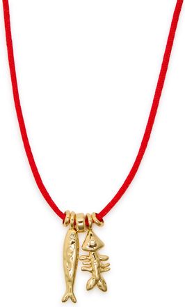 &Eacute;liou Sardine And Fishbone Cord Necklace - Gold - One Size