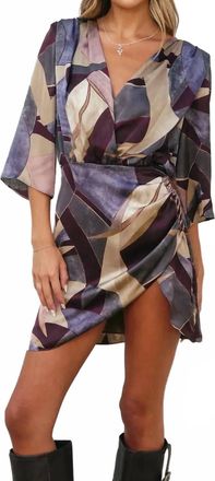 Dress Forum Notable Sensation Surplice Mini Dress In Purple