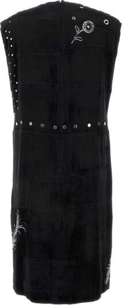 Prada Womens Studded Velvet Dress Black Vetro Ottone