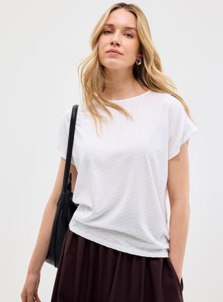 Contemporaine Womens Soft textured cap-sleeve tee