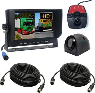 OEM Monitor Dvr De Alta Resistencia Con C&aacute;mara Frontal Y Lateral Divididas