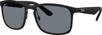 Ray-Ban Vierkante Zonnebril - unisex - Zonnebrillen - Zwart - 58 MM - Nylon - Accessoires