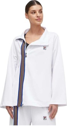 Fila Gestreepte Zip Top - Dames - Vesten met rits - Wit - S - Polyester - Hoodies & sweatvesten