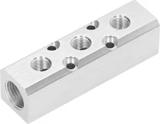 OEM Bloque De Distribuci&oacute;n De Aire Neum&aacute;tico, Colector De Entrada G1/2, Colector De Salida G1/4, Divisor De 30x30 Mm Sy30-02-3f