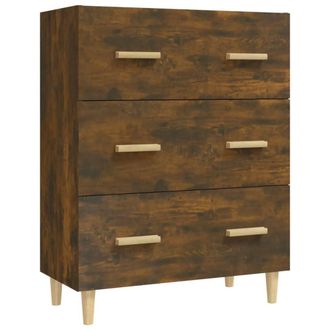 Berkfield Home Sideboard Smoked Oak 70x34x90 cm Engineered Wood in Brown | Size: 70 x 34 x 90 cm