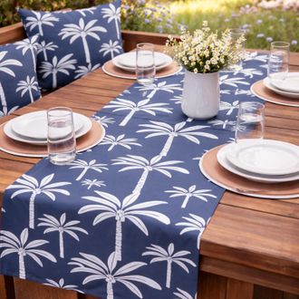 KASANOVA Runner da esterno 40x130 cm palme blu