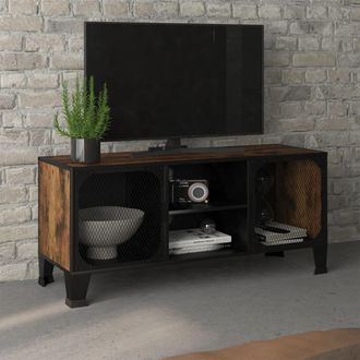 Berkfield Home TV Cabinet Rustic Brown 105x36x47 cm Metal & MDF | Size: 105 x 36 x 47 cm