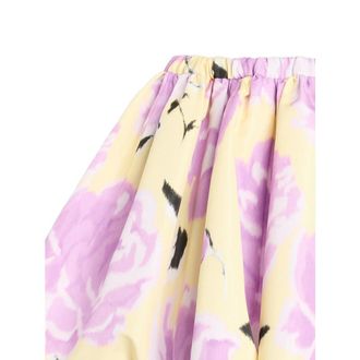 Patou Floral Print Pleated Skirt - Yellow