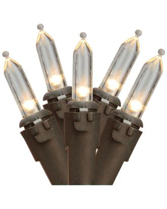 Northern Lights Discontinued Northlight 50 Count Warm Clear Led Mini Christmas Lights 16.25Ft Brown Wire