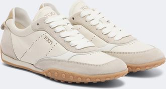Tod's Suede-trimmed leather sneakers