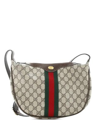 Gucci Ophidia Half Moon Hobo GG Coated Canvas Small crossbody bag - Marrone