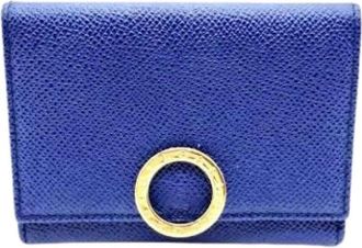 Bulgari Pre-owned Wallets, female, Blue, Size: ONE SIZE Pre-owned Leather wallets