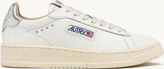 Autry DALLAS LOW SNEAKERS IN WHITE AND SILVER LEATHER