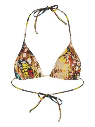 Jean Paul Gaultier Printed Tie bikini top - Neutrals