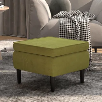 vidaXL Vidaxl - Taburete Con Patas De Madera Terciopelo Verde Claro