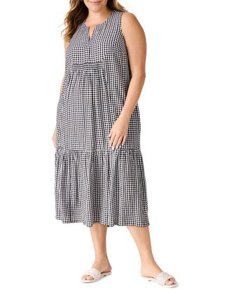 Nic+Zoe Nic+Zoe Plus Drapey Gingham Dress