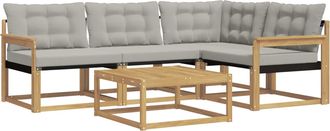 vidaXL Conjunto De Sof&aacute;s De Exterior 5 Uds. Blanco Y Gris Claro Vidaxl
