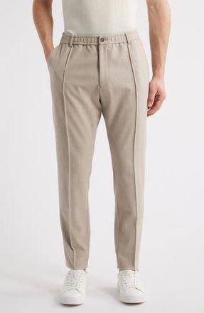 Emporio Armani Flat Front M&eacute;lange Stretch Gabardine Pants in Beige at Nordstrom Rack, Size 37 Us/ 54 Eu
