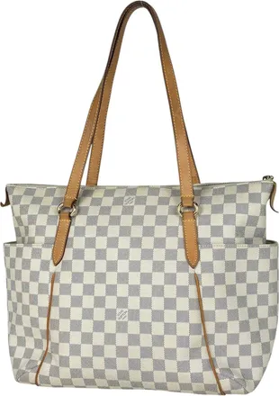 Louis Vuitton White Damier Azur Shoulder Bag Tote Bag (Pre-Owned)