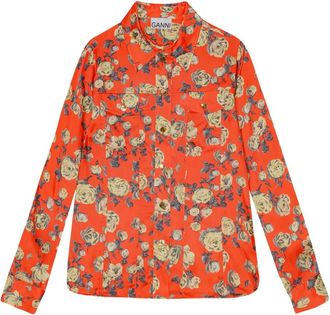 Ganni Camicia a fiori - Arancione