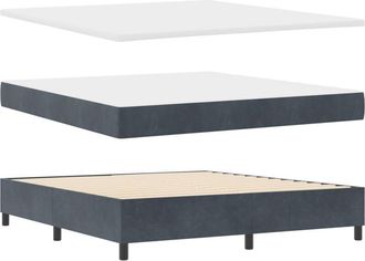 vidaXL Vidaxl - Box Spring Bed with Mattress Dark Grey 180 x 200 cm Velvet