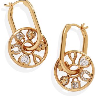 Alex and Ani Love Luck Wheel Hoop Earrings in Gold at Nordstrom