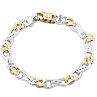 Pompeii3 Mens Solid Fancy Figaro 14k Gold (31grams) or Platinum (51gram) Two Tone 8mm Bracelet 8.25