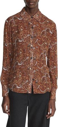 Rag & Bone Antonia Paisley Button-Up Shirt in Brown Multi at Nordstrom, Size Small