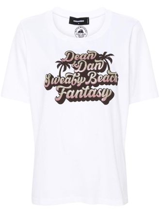 Dsquared2 Sweaty Beach Fantasy cotton T-shirt - women - Cotton - L - White
