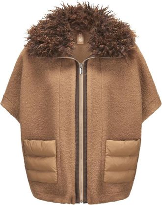 Milestone MSGloria Jas - Dames - Ponchos - Bruin - S - Wol - Jassen