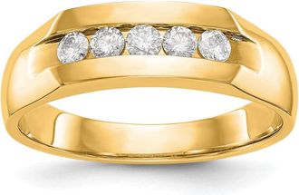Diamond2Deal 14k Gold Lab Grown Diamond Wedding Band Ring 1/3Ct Clarity- VS Color- D-E
