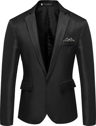 Generic Suit Jacket Mens Black Cheap - Blazer Mens Black Regular Fit - Casual Personality Fashion Suit Trendy Suit Jacket Leisure Blazer Business Jacket Suit 