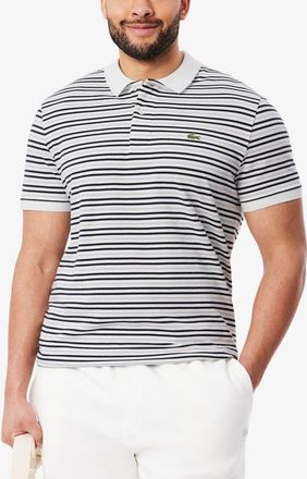 Lacoste Essentials Regular Fit Cotton Piqu&eacute; Polo in Blackbird/flour at Nordstrom, Size 8