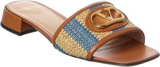 Valentino Vlogo Signature 20 Straw & Leather Sandal