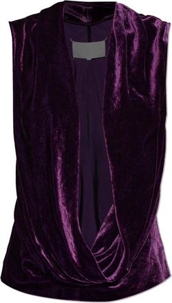 Maison Margiela Tops, Dames, Paars, S, Fluwelen Top
